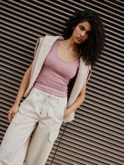 Mauve Purple Thick Strap Vest Top - Image 2 of 5
