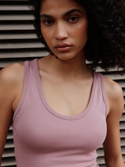 Mauve Purple Thick Strap Vest Top - Image 3 of 5