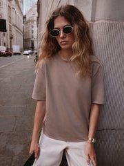 Mocha Brown Fitted Short Sleeve T-Shirt - Image 1 of 7