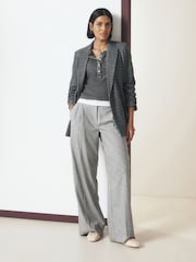 Grey Ribbed Henley Layer Long Sleeve Top - Image 3 of 9