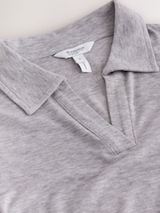 Grey N. Premium Open Collar Long Sleeve Top - Image 7 of 8
