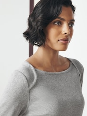 Grey/White Long Sleeve Ribbed Crew Neck Tops 2 Pack - Image 5 of 15