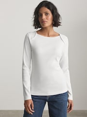 Grey/White Long Sleeve Ribbed Crew Neck Tops 2 Pack - Image 6 of 15