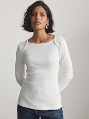 Grey/White Long Sleeve Ribbed Crew Neck Tops 2 Pack - Image 7 of 15