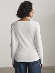 Grey/White Long Sleeve Ribbed Crew Neck Tops 2 Pack - Image 9 of 15