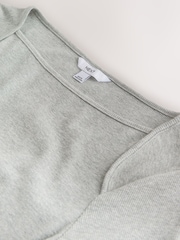 Grey Long Sleeve Ribbed Crew Neck Top - Image 6 of 6