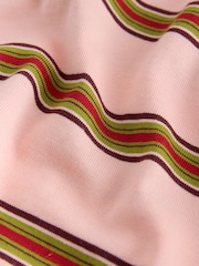 Pink/green Stripe Long Sleeve Rugby Polo Top - Image 9 of 9