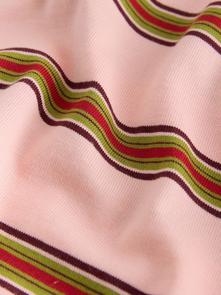 Pink/green Stripe Long Sleeve Rugby Polo Top - Image 9 of 9