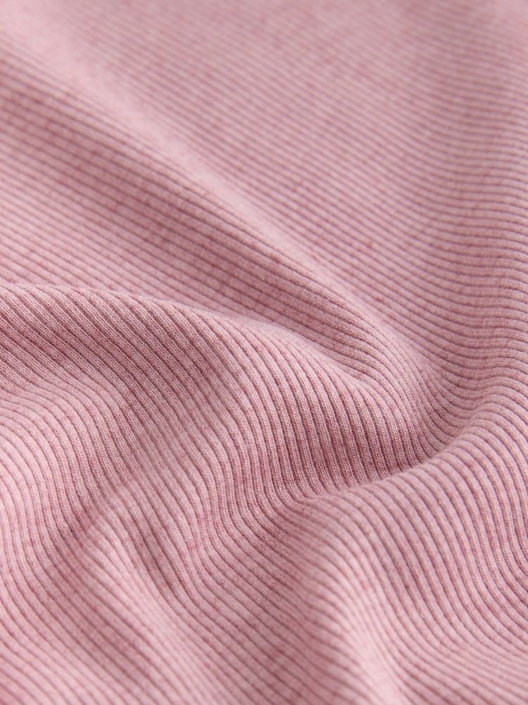 Pink Long Sleeve Ribbed Crew Neck Top - Image 2 of 3