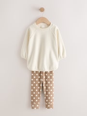 Cream Spot Sweatshirt and Leggings Set (3mths-7yrs) - Image 1 of 4