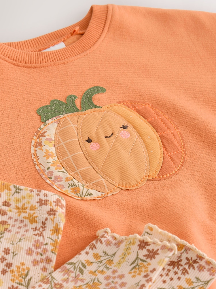 Orange Pumpkin Sweatshirt and Leggings Set (3mths-7yrs) - Image 5 of 5 Orange Pumpkin Sweatshirt and Leggings Set (3mths-7yrs) - Image 5 of 5