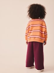 Orange/Purple Stripe Sweatshirt and Wide Leg Joggers Set (3mths-7yrs) - Image 3 of 4