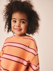 Orange/Purple Stripe Sweatshirt and Wide Leg Joggers Set (3mths-7yrs) - Image 4 of 4
