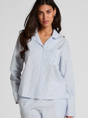 Hunkemöller Blue Jacket Cotton Pyjamas - Bild 1 von 5