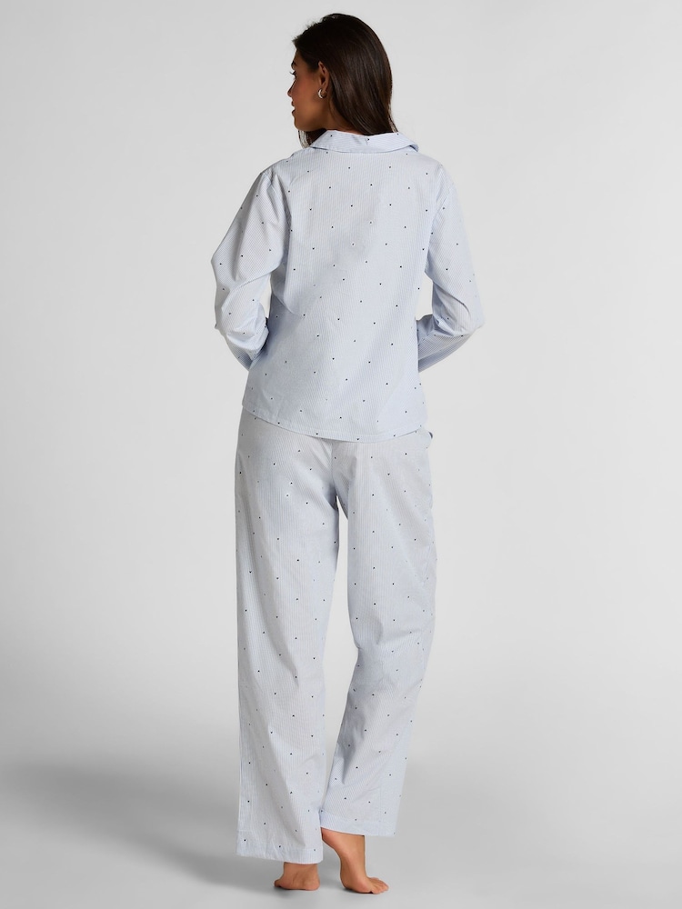 Hunkemöller Blue Jacket Cotton Pyjamas - Bild 2 von 5