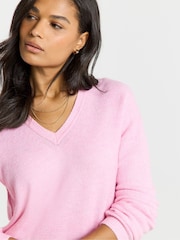 Simply Be Pink V-Neck Jumper - Image 4 of 4