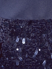 Navy - Friends Like These Satin Long Sleeve may sequins Hem Mini Dress - Larawan 6 ng 6