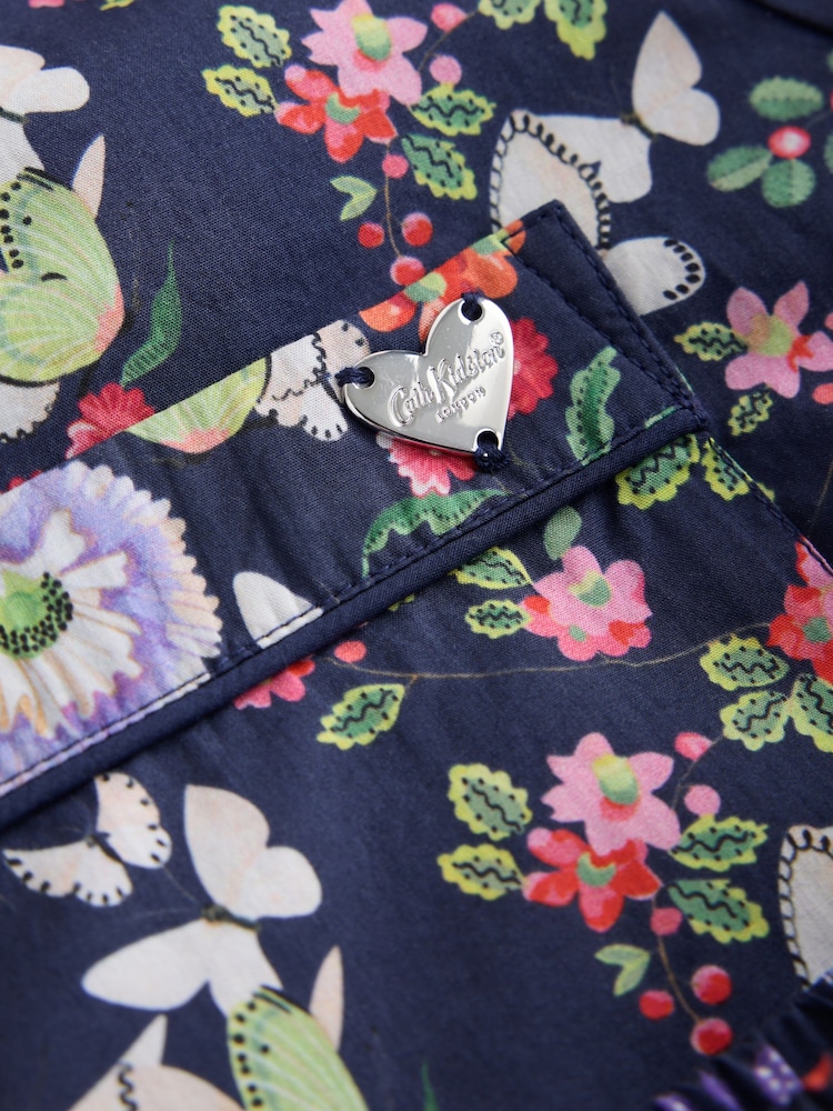 Cath Kidston Navy Butterfly Print Button Through Pyjamas - Image 8 of 8