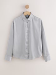 Silver Satin Long Sleeve Shirt - Image 6 of 8