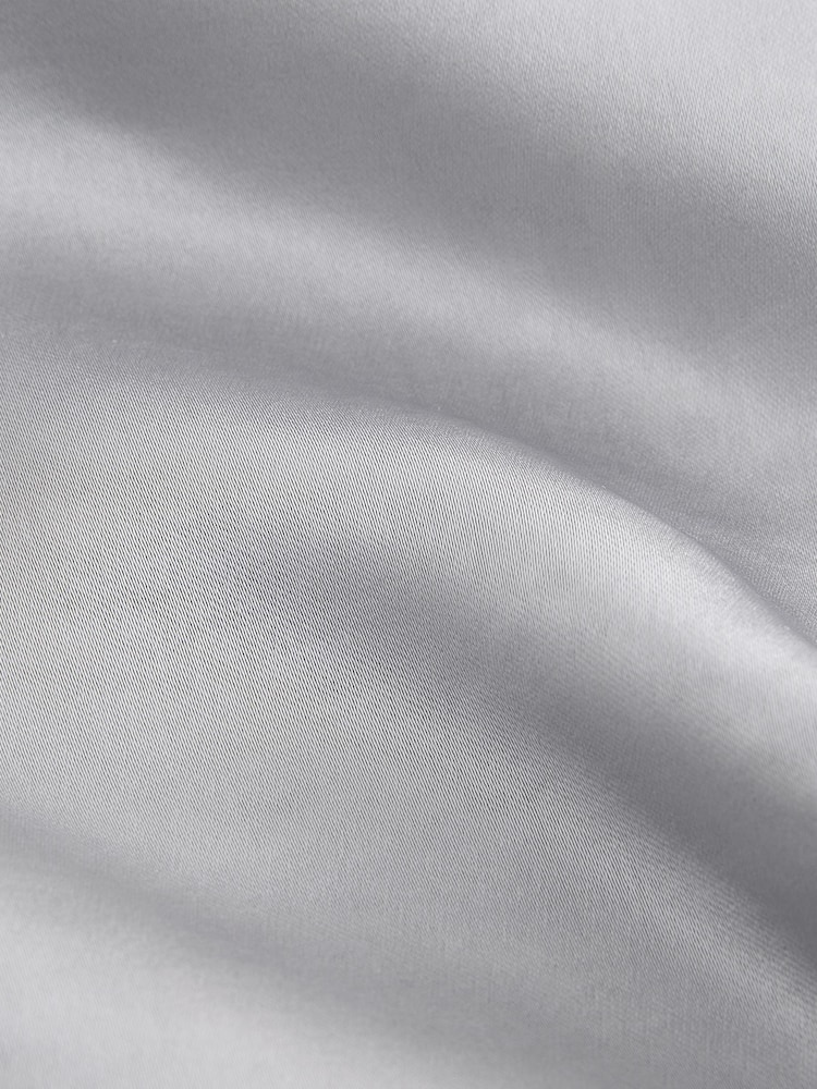 Silver Satin Long Sleeve Shirt - Image 8 of 8 Silver Satin Long Sleeve Shirt - Image 8 of 8
