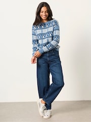 FatFace Blue Penguin Knitted Jumper - Image 4 of 6