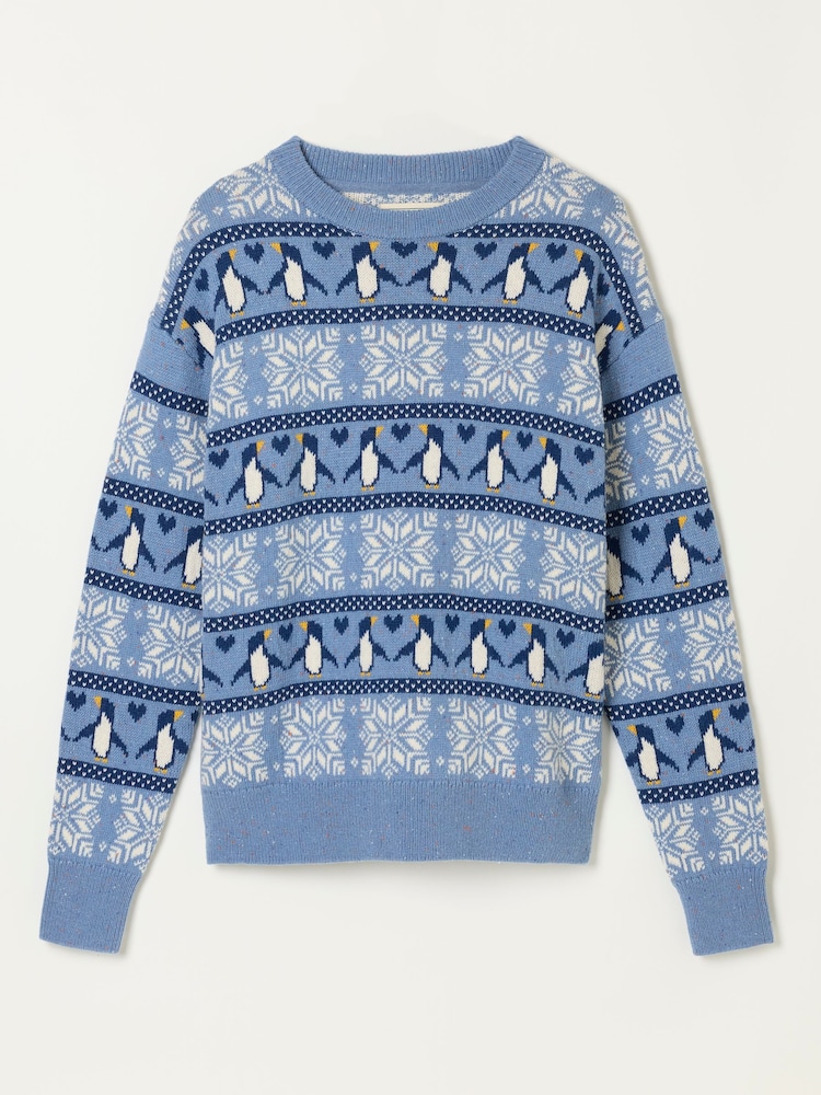 FatFace Blue Penguin Knitted Jumper - Image 6 of 6
