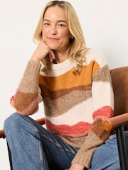 FatFace Natural Landscape Scene Knitted Crew Jumper - Image 5 of 6