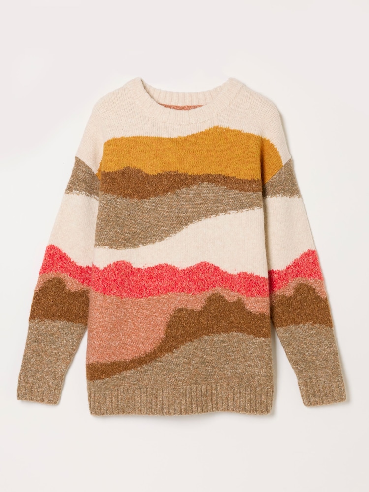FatFace Natural Landscape Scene Knitted Crew Jumper - Image 6 of 6 FatFace Natural Landscape Scene Knitted Crew Jumper - Image 6 of 6