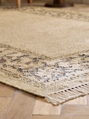Laura Ashley Natural Floral Border Rug - Image 3 of 5