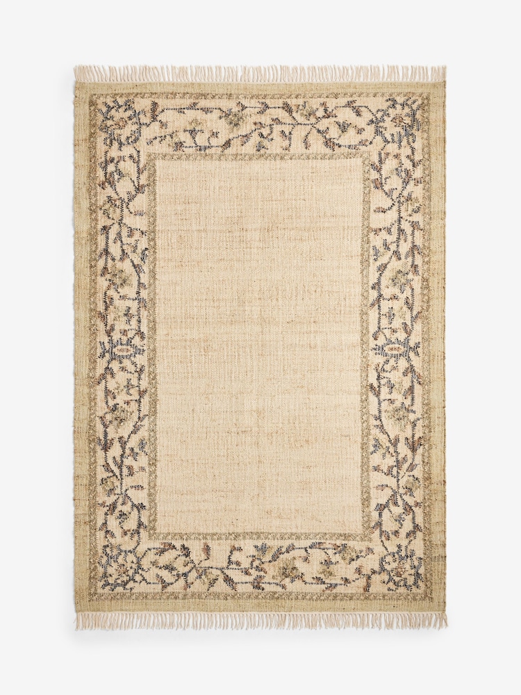 Laura Ashley Natural Floral Border Rug - Image 5 of 5 Laura Ashley Natural Floral Border Rug - Image 5 of 5