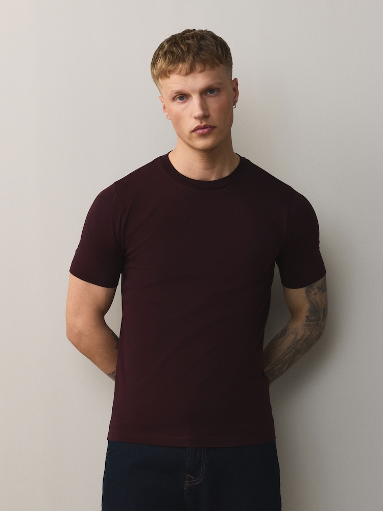 Red/Grey/Black Muscle Fit Essential T-Shirts 3 Pack - Image 2 of 9 Red/Grey/Black Muscle Fit Essential T-Shirts 3 Pack - Image 2 of 9