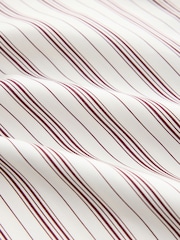 Ecru/Burgundy Stripe Cotton Sateen Long Sleeve Shirt - Image 7 of 8