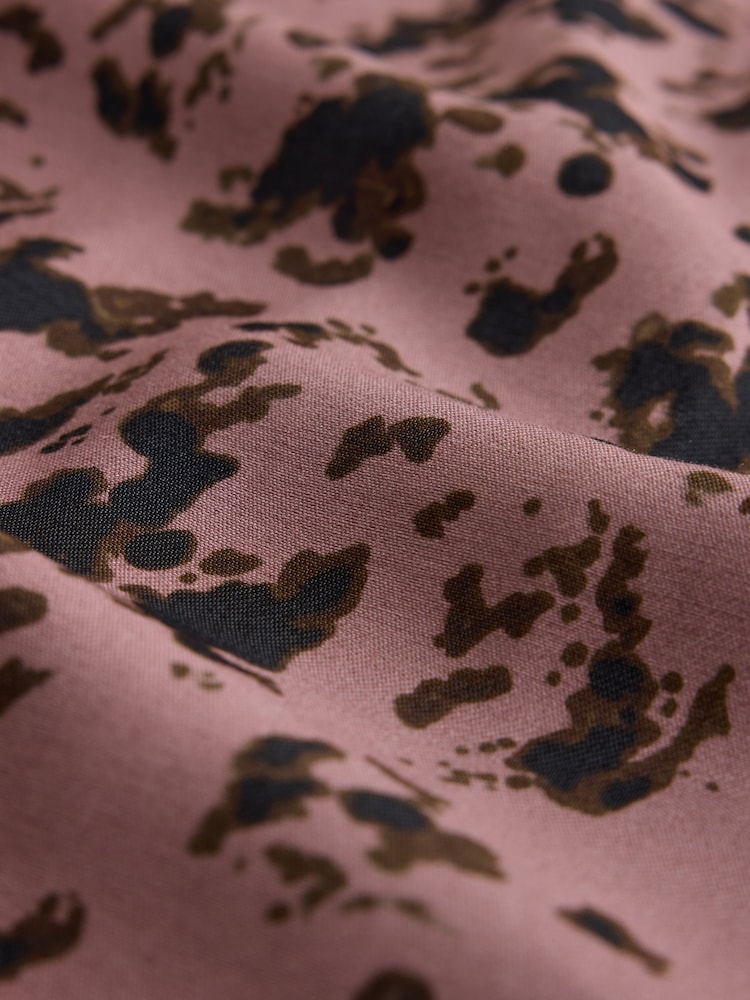 Pink Print Long Sleeve Tie Waist Shirt Dress - Image 7 of 7 Pink Print Long Sleeve Tie Waist Shirt Dress - Image 7 of 7