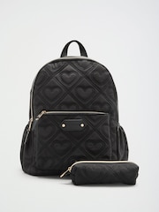 Lipsy Black School Bag and Pencil Case 2 Pack - Image 1 of 7