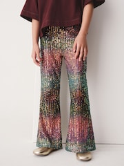 Lyserød/Blå Ombre - Sequin Kickflare Trousers (3-16yrs) - Billede 1 af 8