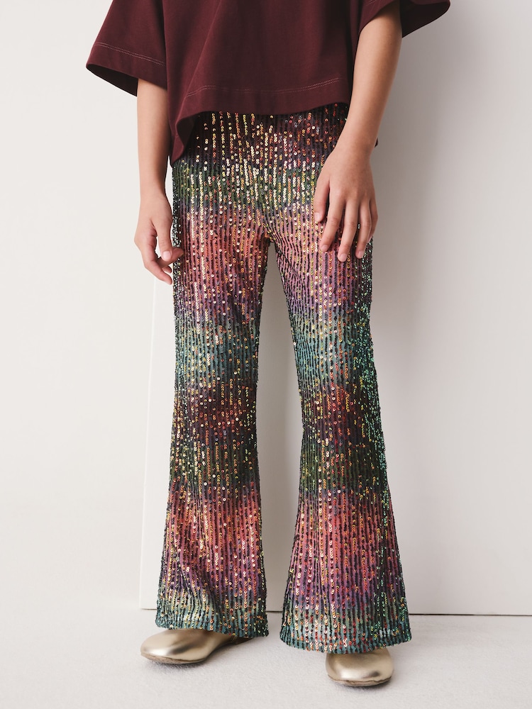 Lyserød/Blå Ombre - Sequin Kickflare Trousers (3-16yrs) - Billede 1 af 8 Lyserød/Blå Ombre - Sequin Kickflare Trousers (3-16yrs) - Billede 1 af 8