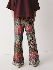 Lyserød/Blå Ombre - Sequin Kickflare Trousers (3-16yrs) - Billede 2 af 8