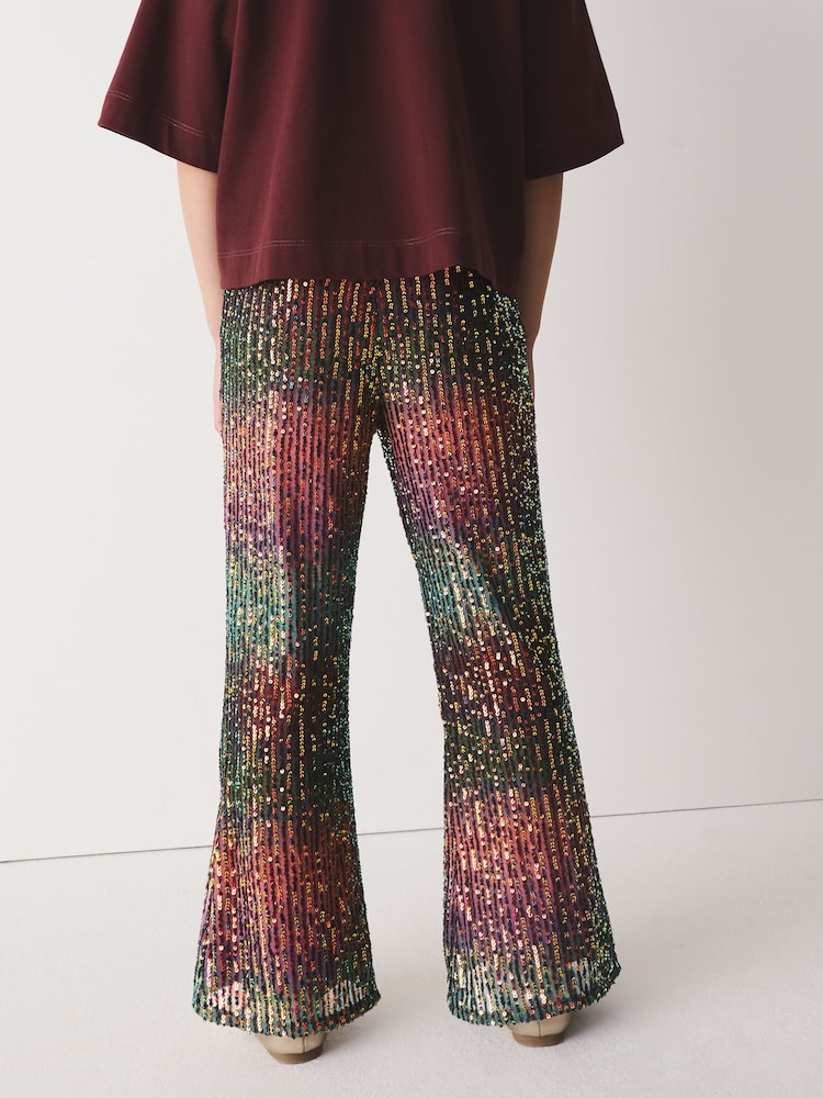 Lyserød/Blå Ombre - Sequin Kickflare Trousers (3-16yrs) - Billede 2 af 8 Lyserød/Blå Ombre - Sequin Kickflare Trousers (3-16yrs) - Billede 2 af 8