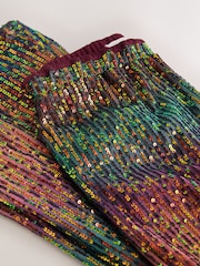 Lyserød/Blå Ombre - Sequin Kickflare Trousers (3-16yrs) - Billede 7 af 8