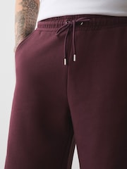 Burgundy Red Jersey Side Stripe Jort Shorts - Image 4 of 8