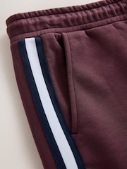 Burgundy Red Jersey Side Stripe Jort Shorts - Image 7 of 8