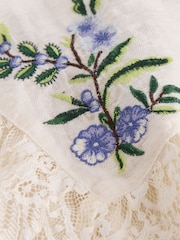 Cath Kidston Blue Embroidered Floral Ruffle Blouse - Image 3 of 4