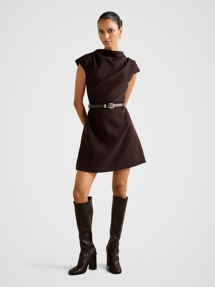 Forever New Brown Natalie Petite 2-In-1 Mini Dress - Image 2 of 5