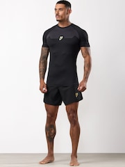 Gym King Black Fight Division Combat Short Sleeve Rash Guard T-Shirt - Image 3 of 3