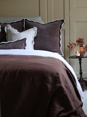 Ellenvale Interiors Chocolate Brown Chloe Scalloped Edge Cushion Bolster Cover - Image 2 of 2