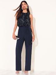 Friends Like These Navy Sequin 2 in 1 Jumpsuit - Image 3 of 6