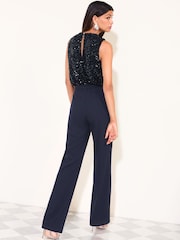 Friends Like These Navy Sequin 2 in 1 Jumpsuit - Image 5 of 6