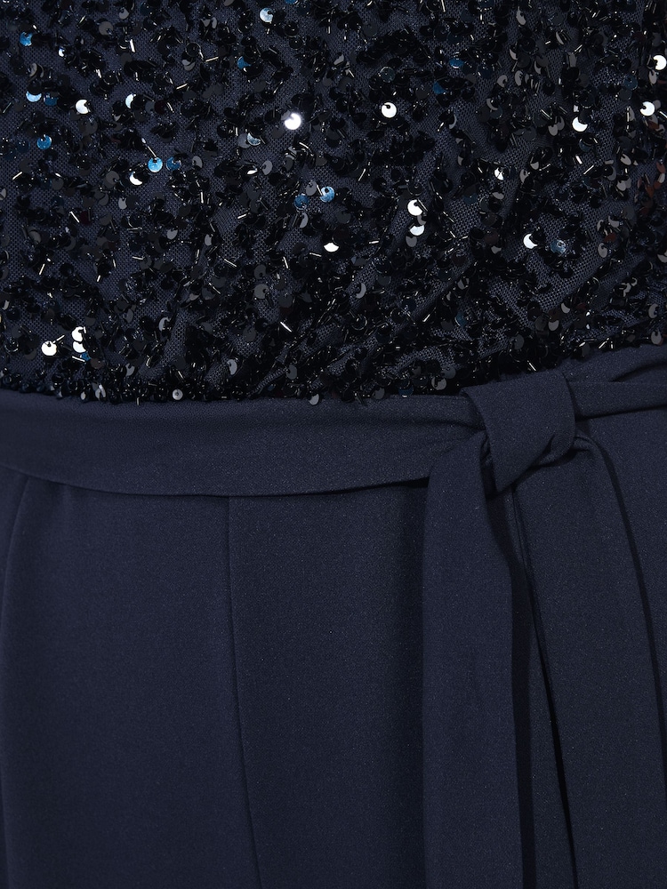 Friends Like These Navy Sequin 2 in 1 Jumpsuit - Image 6 of 6 Friends Like These Navy Sequin 2 in 1 Jumpsuit - Image 6 of 6