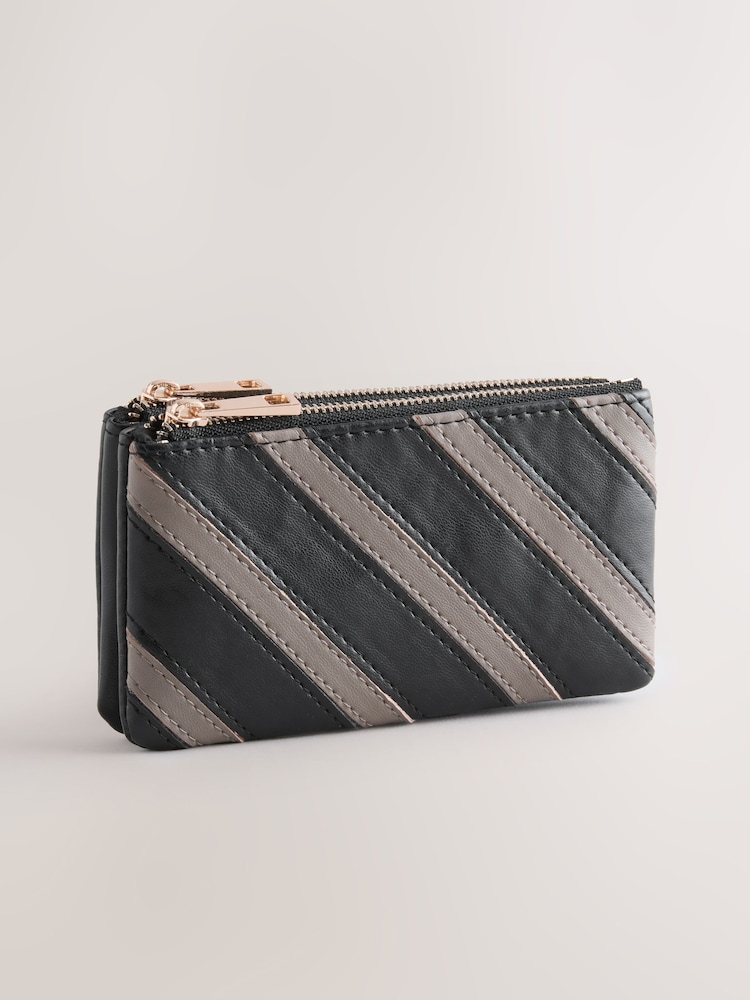 Black/Grey Zip Close Purse - Image 1 of 5 Black/Grey Zip Close Purse - Image 1 of 5