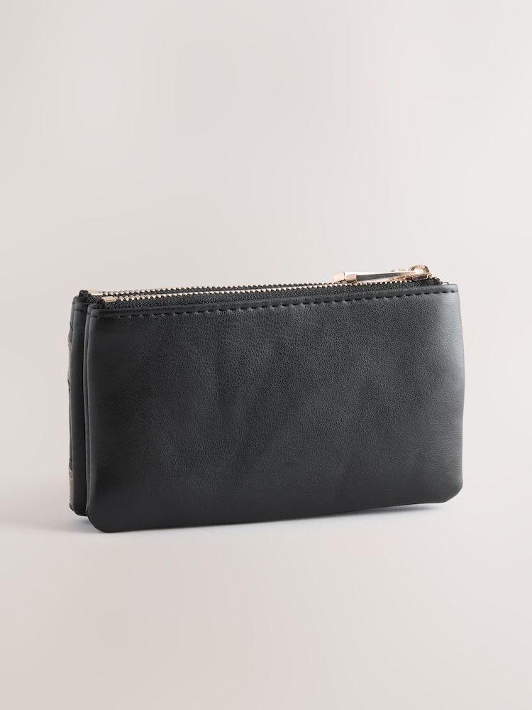 Black/Grey Zip Close Purse - Image 2 of 5 Black/Grey Zip Close Purse - Image 2 of 5